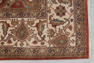 9X12 Red Cream Serapi Retro High Quality Hand Knotted 100% Wool Rug, Rug P-2732