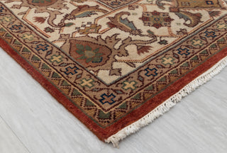 9X12 Red Cream Serapi Retro High Quality Hand Knotted 100% Wool Rug, Rug P-2732