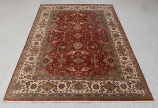 9X12 Red Cream Serapi Retro High Quality Hand Knotted 100% Wool Rug, Rug P-2732