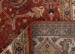 9X12 Red Cream Serapi Retro High Quality Hand Knotted 100% Wool Rug, Rug P-2732