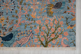 8x10 Blue Colorful Birds Garden High Quality Hand Knotted Wool Rug,JC-8317