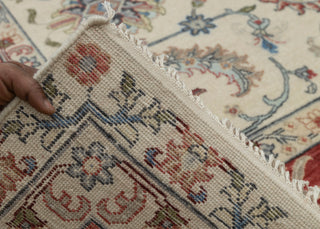 9x12 Ivory with Red Persian Traditional Area Rug Floral Design Rug#2439
