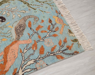 2.6x10 Runner Blue Birds Life Tree Hand Knotted High Quality #JC-6541