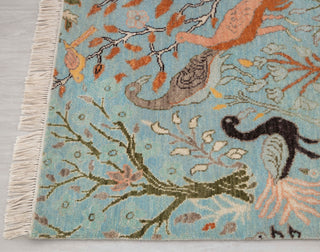 2.6x10 Runner Blue Birds Life Tree Hand Knotted High Quality #JC-6541