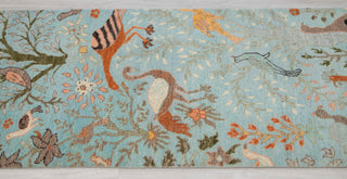 2.6x10 Runner Blue Birds Life Tree Hand Knotted High Quality #JC-6541