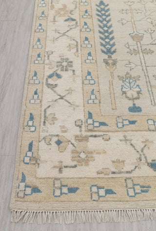 Gray Ivory Garden Pine Tree Of life Rug Modern Oushak Rug Premium Wool Hand Knotted Turkish Inspired, #5990