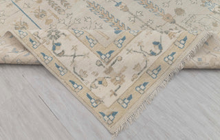 Gray Ivory Garden Pine Tree Of life Rug Modern Oushak Rug Premium Wool Hand Knotted Turkish Inspired, #5990