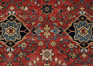 Vermilion- 9x12 Mahal Persian Red Wool Rug