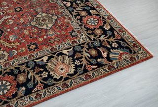 Vermilion- 9x12 Mahal Persian Red Wool Rug