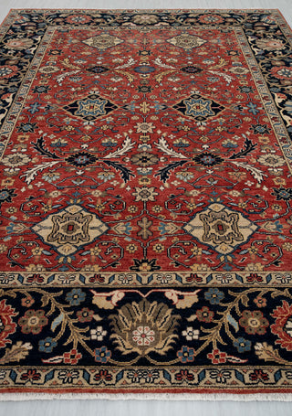 Vermilion- 9x12 Mahal Persian Red Wool Rug
