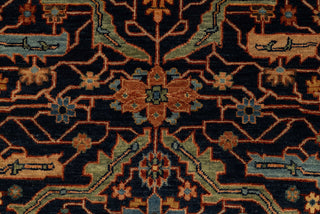8x10 Classic Persian Retro Mahal Design Navy Blue Rust High Quality Premium Wool Hand Knotted Rug |