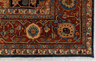 8x10 Classic Persian Retro Mahal Design Navy Blue Rust High Quality Premium Wool Hand Knotted Rug |