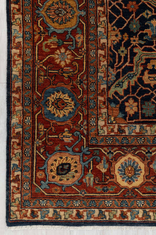 8x10 Classic Persian Retro Mahal Design Navy Blue Rust High Quality Premium Wool Hand Knotted Rug |