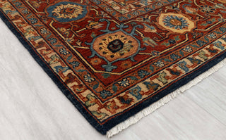 8x10 Classic Persian Retro Mahal Design Navy Blue Rust High Quality Premium Wool Hand Knotted Rug |