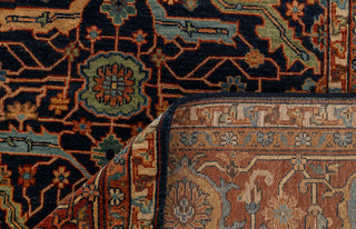 8x10 Classic Persian Retro Mahal Design Navy Blue Rust High Quality Premium Wool Hand Knotted Rug |