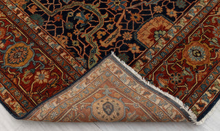 8x10 Classic Persian Retro Mahal Design Navy Blue Rust High Quality Premium Wool Hand Knotted Rug |