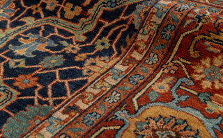 8x10 Classic Persian Retro Mahal Design Navy Blue Rust High Quality Premium Wool Hand Knotted Rug |