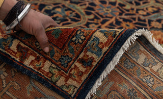 8x10 Classic Persian Retro Mahal Design Navy Blue Rust High Quality Premium Wool Hand Knotted Rug |