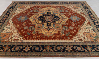 8x10 Rust Yellow Blue Serapi Heriz Design Soft Quality Wool Hand Knotted High Knots Density Rug