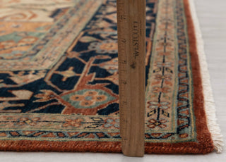 8x10 Rust Yellow Blue Serapi Heriz Design Soft Quality Wool Hand Knotted High Knots Density Rug