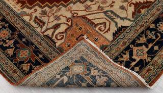 8x10 Rust Yellow Blue Serapi Heriz Design Soft Quality Wool Hand Knotted High Knots Density Rug