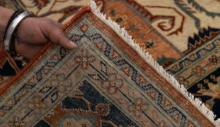 8x10 Rust Yellow Blue Serapi Heriz Design Soft Quality Wool Hand Knotted High Knots Density Rug