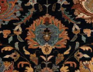 Black Ivory Persian Tabriz Reproduction Fine Density Hand Knotted Wool Rug, -8414