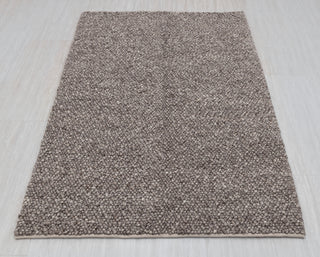 Chocolate Brown Grey Pebble Hand Woven High Quality Chunky Wool Felted Rug TN-80