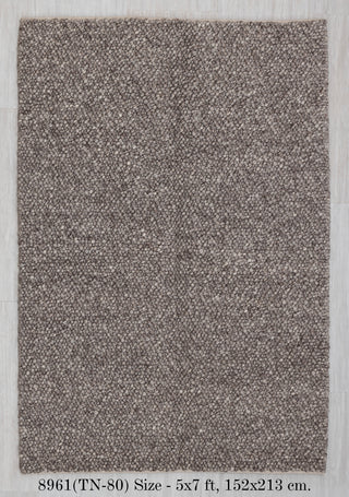 Chocolate Brown Grey Pebble Hand Woven High Quality Chunky Wool Felted Rug TN-80