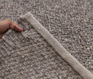 Chocolate Brown Grey Pebble Hand Woven High Quality Chunky Wool Felted Rug TN-80