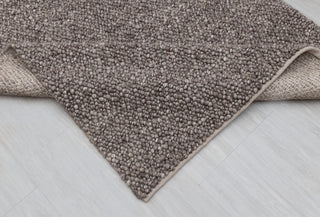 Chocolate Brown Grey Pebble Hand Woven High Quality Chunky Wool Felted Rug TN-80
