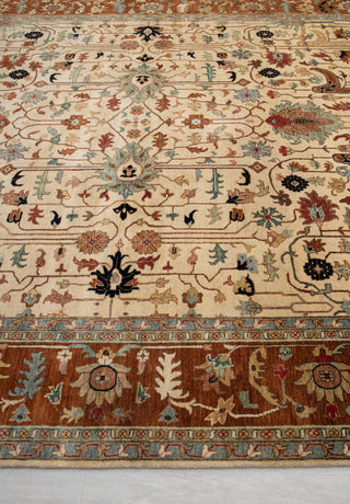 Beige Cream Rust Serapi Persian Retro High Quality Hand Knotted 100% Wool Rug, Rug