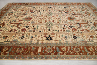 Beige Cream Rust Serapi Persian Retro High Quality Hand Knotted 100% Wool Rug, Rug