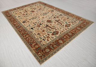 Beige Cream Rust Serapi Persian Retro High Quality Hand Knotted 100% Wool Rug, Rug