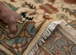 Beige Cream Rust Serapi Persian Retro High Quality Hand Knotted 100% Wool Rug, Rug