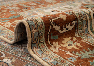 Beige Cream Rust Serapi Persian Retro High Quality Hand Knotted 100% Wool Rug, Rug