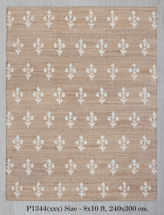 Ivory Flower Natural Jute wool High Quality Hand Woven Premium Quality Boho Style Rug, Moroccan Nordic Scandinavian Decor Inspired- TN-86