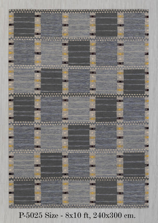 Blue Gray Scandinavian Design High Quality Hand Woven Flatweave Kilim Modern Boho Geometric Rug,Customize in Any Size AD-16