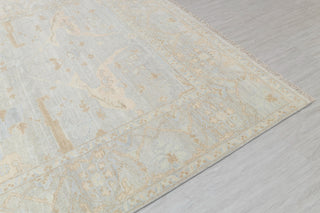 Silver Grey Blue Muted Neutral Look Modern Oushak Rug Premium Wool Hand Knotted Turkish Inspired, #1700