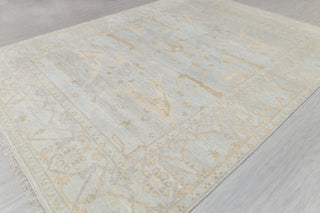 Silver Grey Blue Muted Neutral Look Modern Oushak Rug Premium Wool Hand Knotted Turkish Inspired, #1700