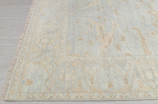 Silver Grey Blue Muted Neutral Look Modern Oushak Rug Premium Wool Hand Knotted Turkish Inspired, #1700