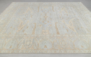 Silver Grey Blue Muted Neutral Look Modern Oushak Rug Premium Wool Hand Knotted Turkish Inspired, #1700