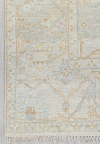 Silver Grey Blue Muted Neutral Look Modern Oushak Rug Premium Wool Hand Knotted Turkish Inspired, #1700