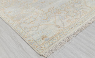 Silver Grey Blue Muted Neutral Look Modern Oushak Rug Premium Wool Hand Knotted Turkish Inspired, #1700