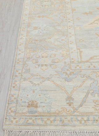 Silver Grey Blue Muted Neutral Look Modern Oushak Rug Premium Wool Hand Knotted Turkish Inspired, #1700