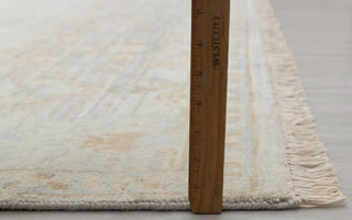 Silver Grey Blue Muted Neutral Look Modern Oushak Rug Premium Wool Hand Knotted Turkish Inspired, #1700