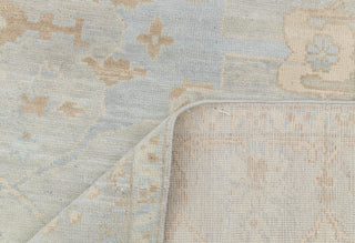 Silver Grey Blue Muted Neutral Look Modern Oushak Rug Premium Wool Hand Knotted Turkish Inspired, #1700