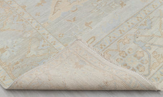 Silver Grey Blue Muted Neutral Look Modern Oushak Rug Premium Wool Hand Knotted Turkish Inspired, #1700