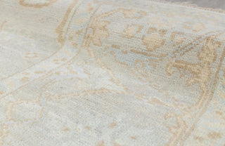 Silver Grey Blue Muted Neutral Look Modern Oushak Rug Premium Wool Hand Knotted Turkish Inspired, #1700