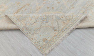 Silver Grey Blue Muted Neutral Look Modern Oushak Rug Premium Wool Hand Knotted Turkish Inspired, #1700